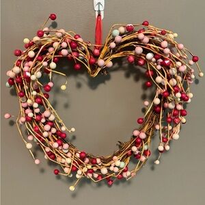 Heart shaped door hanger wreath